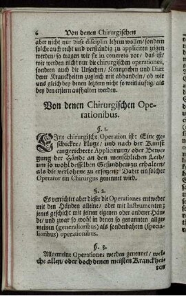Von denen Chirurgischen Operationibus.