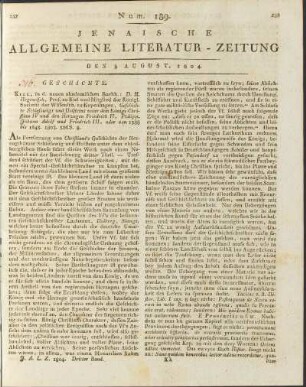 Num. 189. Den 8. Aug. 1804