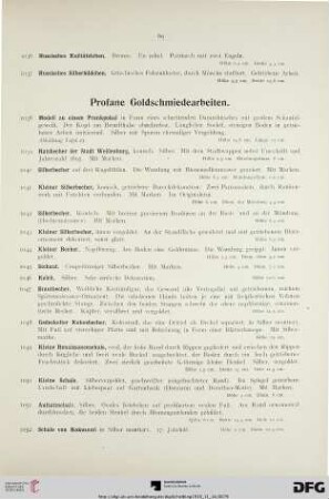 Profane Goldschmiedearbeiten (Nr. 1038-1229)