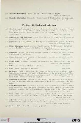 Profane Goldschmiedearbeiten (Nr. 1038-1229)