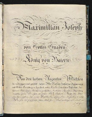 Verfassungsurkunde des Königreiches Bayern vom 26. Mai 1818 (Exemplar II)