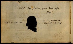 M. Moz (Silhouette). Tübingen, 12.03.1782.