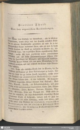 Vierter Theil. Von den organischen Verbindungen
