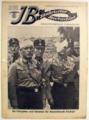 Wochenzeitschrift der NSDAP "Illustrierter Beobachter" u.a. zur Wahlkampfreise Hitlers durch Deutschland
