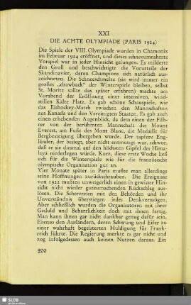 XXI Die Achte Olympiade (Paris 1924)