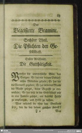 Sechster Theil. Die Pflichten der Gesellschaft