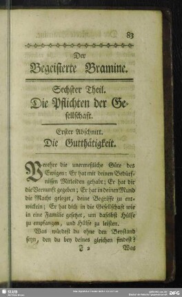 Sechster Theil. Die Pflichten der Gesellschaft