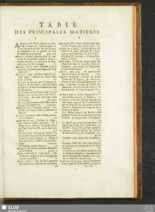 Table Des Principales Matieres