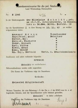 Schmidt, Wilhelmine