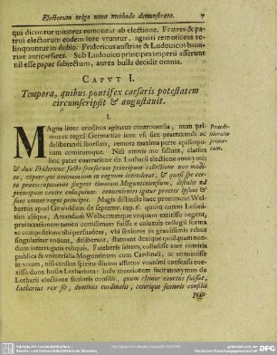 Caput I. Tempora, quibus pontifex caesaris potestatem circumscripsit & angustauit