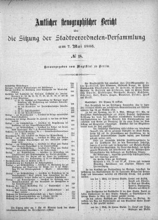 No. 18, 7. Mai 1885