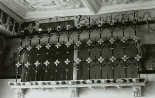 Güstrow, Schloss, Trompeterstuhl im Festsaal