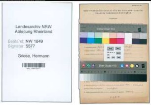 Entnazifizierung Hermann Griese , geb. 01.04.1900 (Kaufmaennischer Angestellter)