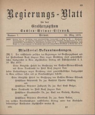38. Ministerial-Bekanntmachung, die Errichtung eines gemeinschaftlichen Landgerichts in Gera betreffend