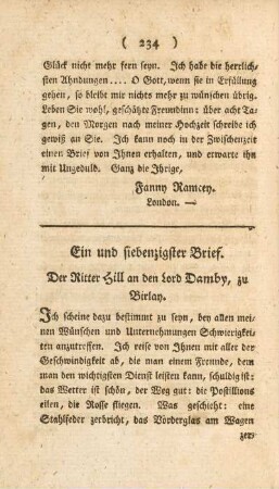 Ein und siebenzigster Brief