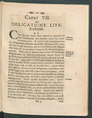 Caput VII. De Obligatione Literarum.