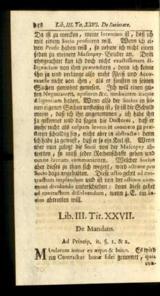 Tit. XXVII. De Mandato.