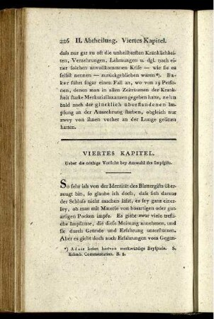 Viertes Kapitel. Ueber die nöthige Vorsicht bey Auswahl des Impfgifts.