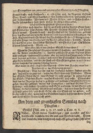 Am drey und zwantzigsten Sonntag nach Pfingsten / Epistel Phil. am 3. v. 17. und 4. Cap. v. 1.