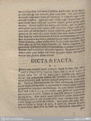 DICTA & FACTA.