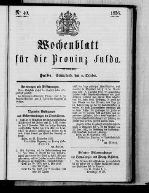 Nr. 40, Ausgabe vom 4. Oktober 1856