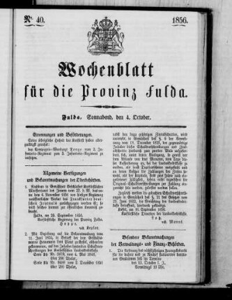 Nr. 40, Ausgabe vom 4. Oktober 1856