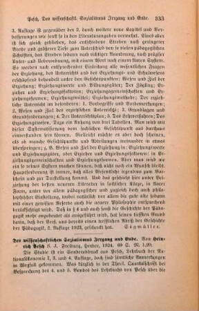 333-334 [Rezension] Pesch, Heinrich, Des wissenschaftlichen Sozialismus Irrgang und Ende