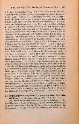 333-334 [Rezension] Pesch, Heinrich, Des wissenschaftlichen Sozialismus Irrgang und Ende