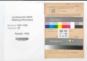 Entnazifizierung Willy Roesler , geb. 28.02.1895 (Beamter)