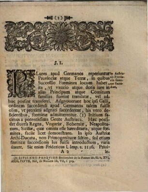 Discursus De Successione Foeminea In Regna Et Provincias Avstriacas : Occasione Sanctionis Pragmaticae Pvblicatvs Adiecta Ipsa Sanctione Et Privilegio Friderici I.