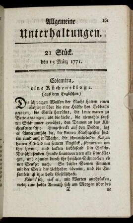 21 Stück. den 13 März 1771.