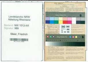 Entnazifizierung Friedrich Meier , geb. 25.09.1896 (Kaufmaennischer Angestellter)