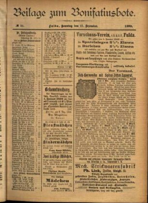 Zweite Ausgabe vom Sonntag, den 17. Dezember 1899.