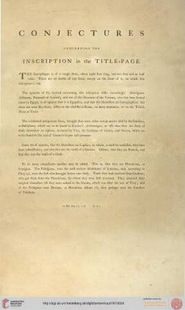 Conjectures concerning the inscription in the title-page