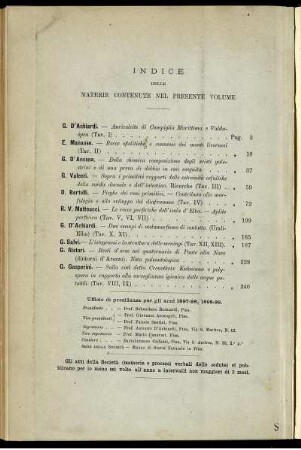 Indice Delle Materie Contenute Nel Presente Volume