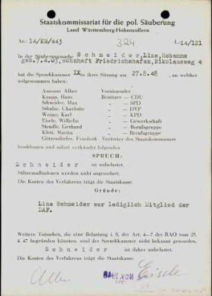 Schneider, Lina