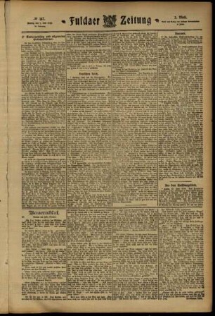 Zweite Ausgabe vom Montag, den 01. Juli 1912.