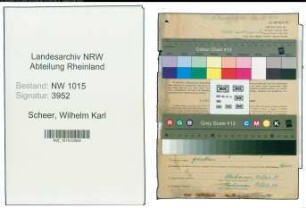 Entnazifizierung Wilhelm Karl Scheer , geb. 17.11.1892 (Oberpostsekretaer)
