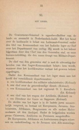 XI. Het leger