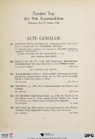 Zweiter Tag der 384. Kunstauktion. Dienstag, den 31. Jänner 1928 (Nr. 201-386)