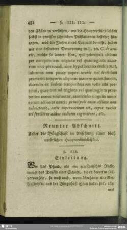 Neunter Abschnitt. Ueber die Bürgschaft in Ansehung einer bloß natürlichen Hauptverbindlichkeit
