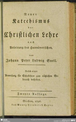 Neuer Katechismus der Christlichen Lehre : nach Anleitung des Hannöverischen