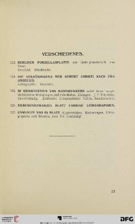 Verschiedenes (Nr. 223-227)