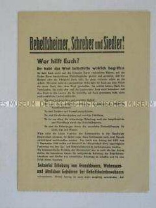 Propagandaschrift der KPD Hamburg zur Bürgerschaftswahl 1949