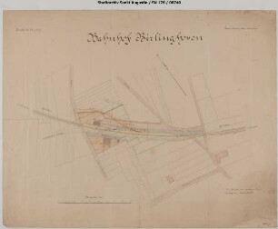 Birlinghoven, Bahnhof: Ergänzung eines Anschlussgleises im Bahnhof und gestrichelte Einzeichnung eines Anschlussgleises nach Stieldorf.