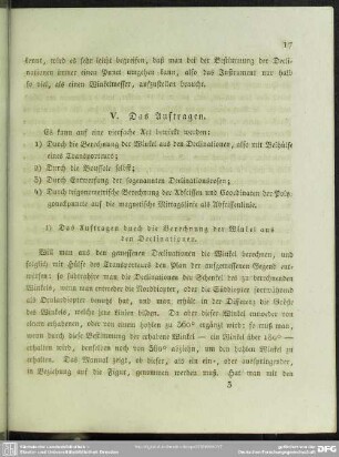 V. Das Auftragen
