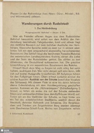 Wanderungen durch Rudolstadt
