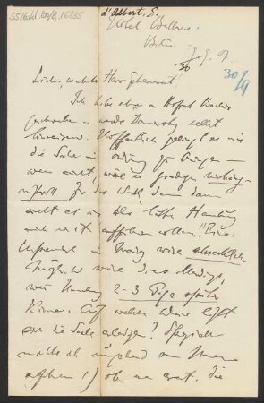 Brief an B. Schott's Söhne : 29.09.1907