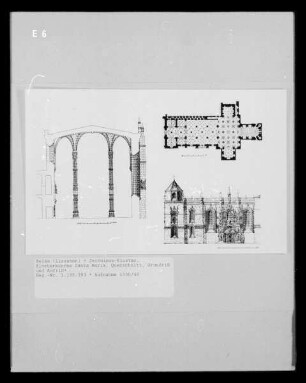 Lissabon: Grund- und Aufriss, Querschnitt Mosteiro dos Jerónimos