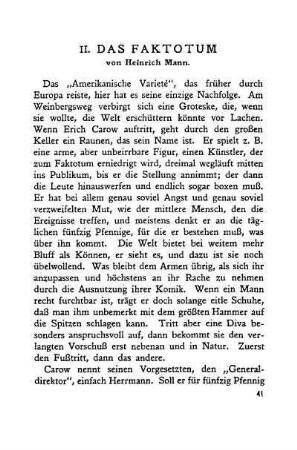 II. Das Faktotum